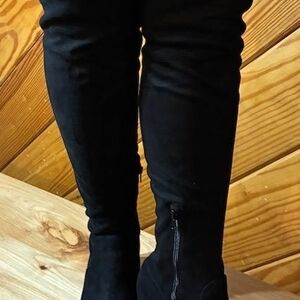 Kelly & Katie Black Over the Knee Boots